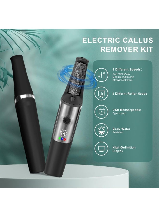 عام مزيل مسامير القدم الكهربائي، عصا باديكير ناعمة قابلة لإعادة الشحن، أدوات باديكير احترافية للبشرة الجافة والميتة والمتشققة والصلبة، مجموعة العناية بالقدمين في المنزل للرجال والنساء - Image 2